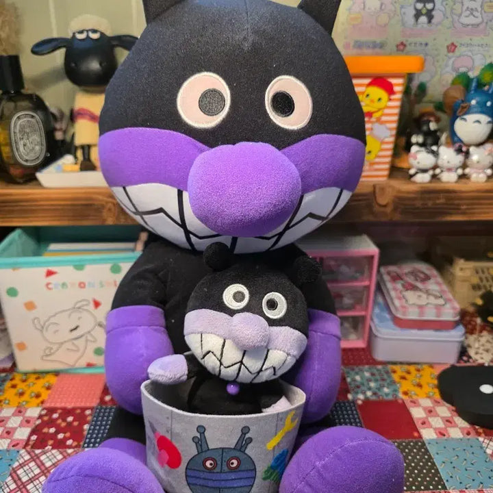 [BUNJANG] Large Vintage Baikinman Plush / 세균맨 대형 인형 고전 빈티지 앙팡맨