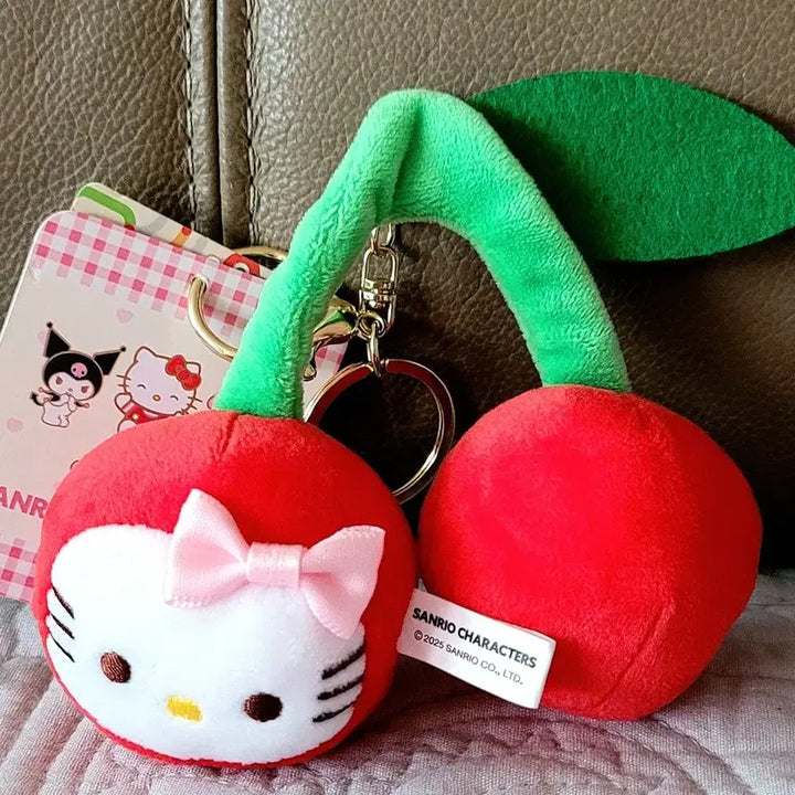 [BUNJANG] Sanrio Hello Kitty Cherry Pattern Plush Set (4 Types) / 산리오 정품 헬로키티 인형 체리 패턴 4종 세트(새상품)
