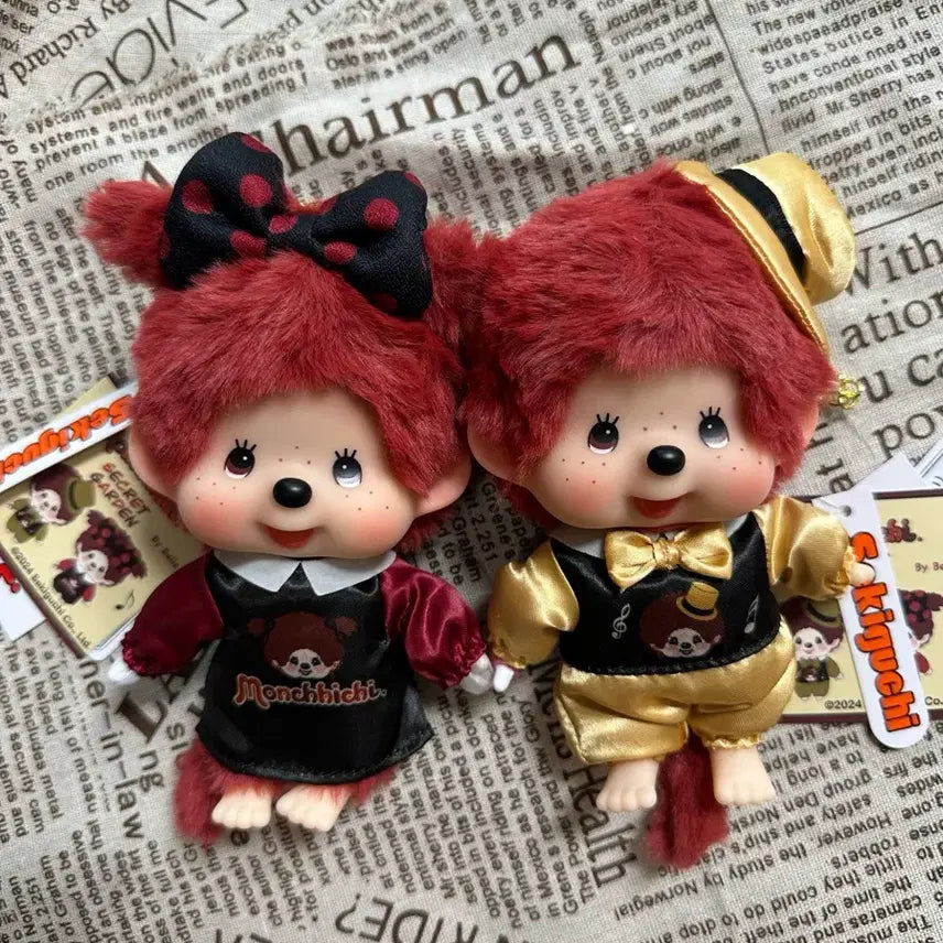 [BUNJANG] Monchhichi Secret Garden Cherry Red Keyring Set / 몬치치 시크릿가든 체리레드 키링 세트