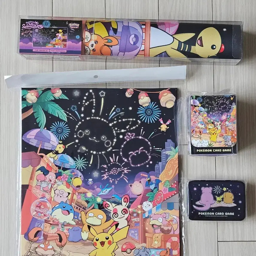 [BUNJANG] Pokemon Fireworks Series 4-Item Supply Set (Play Mat, Collection File, Deck Case, Tin Case) / 포켓몬 카드 부산팝업 불꽃놀이 서플라이 4종세트(매트 컬렉션 덱&amp;틴 케이스)