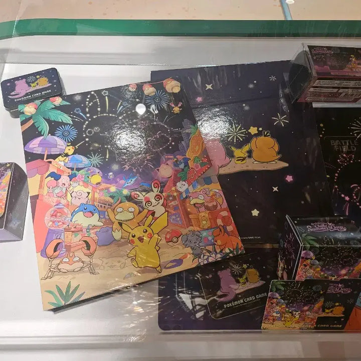 [BUNJANG] Pokemon Fireworks Series 4-Item Supply Set (Play Mat, Collection File, Deck Case, Tin Case) / 포켓몬 카드 부산팝업 불꽃놀이 서플라이 4종세트(매트 컬렉션 덱&amp;틴 케이스)