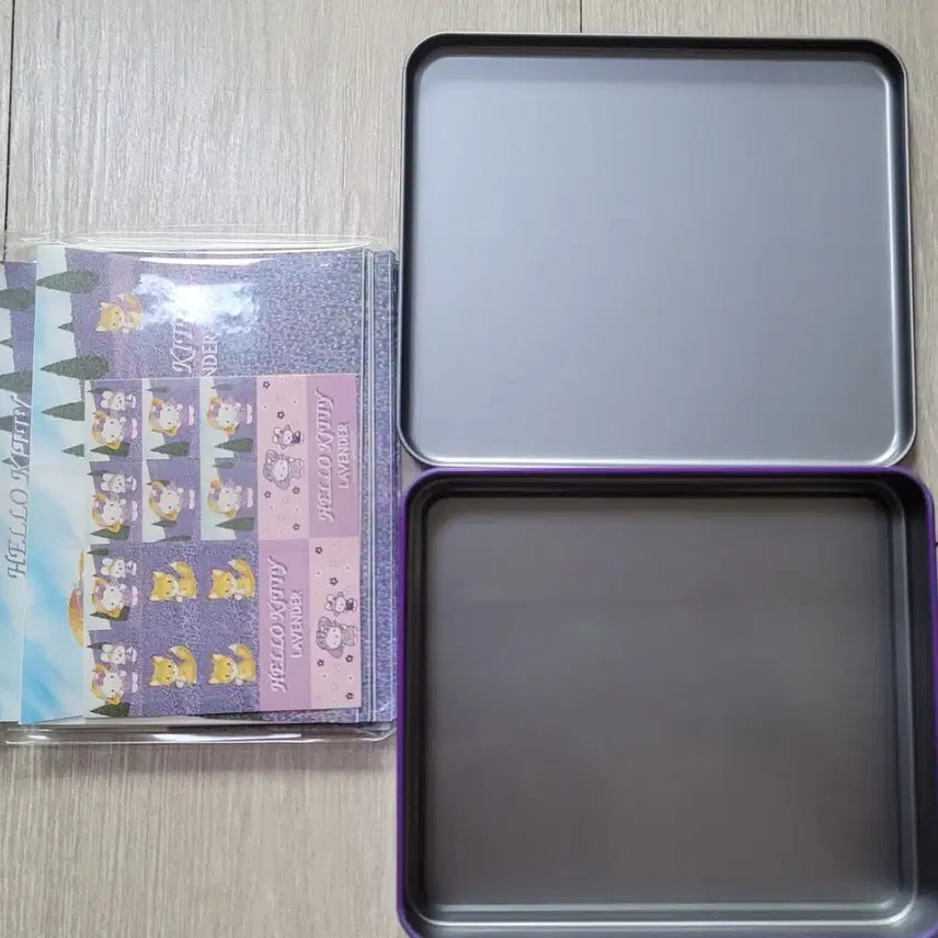 [BUNJANG] Sanrio Hello Kitty Lavender Purple Classic Tin Case with Stationery Set / 헬로키티 산리오 라벤더 퍼플 보라 고전 틴케이스