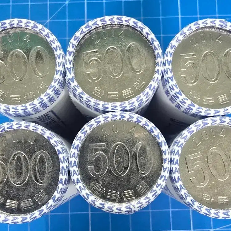 [BUNJANG] 2014 500 Won Coin Bundle Set (240 pcs) / 500주 2014년 240개 6롤 일괄