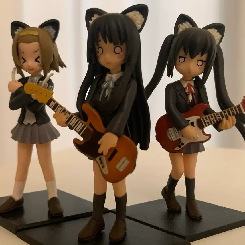 [BUNJANG] K-ON! Yontengo Nekomimi Ver. Cat Figure Set (Azusa, Mio, Ritsu) / (3세트)케이온 욘텐고 네코미미 ver 고양이 피규어 아즈사, 미오, 리츠