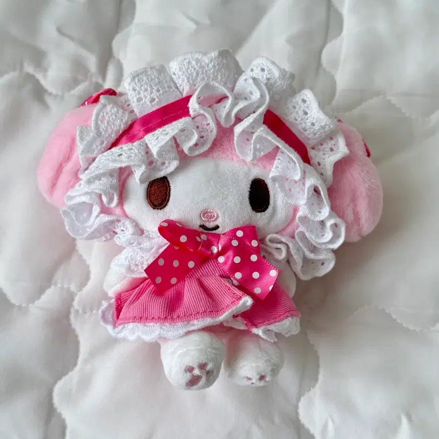 [BUNJANG] Sanrio My Melody Sweet Lolita Dress Mascot Plush Doll / 산리오 스위트 로리타 드레스 마이멜로디 마스코트인형