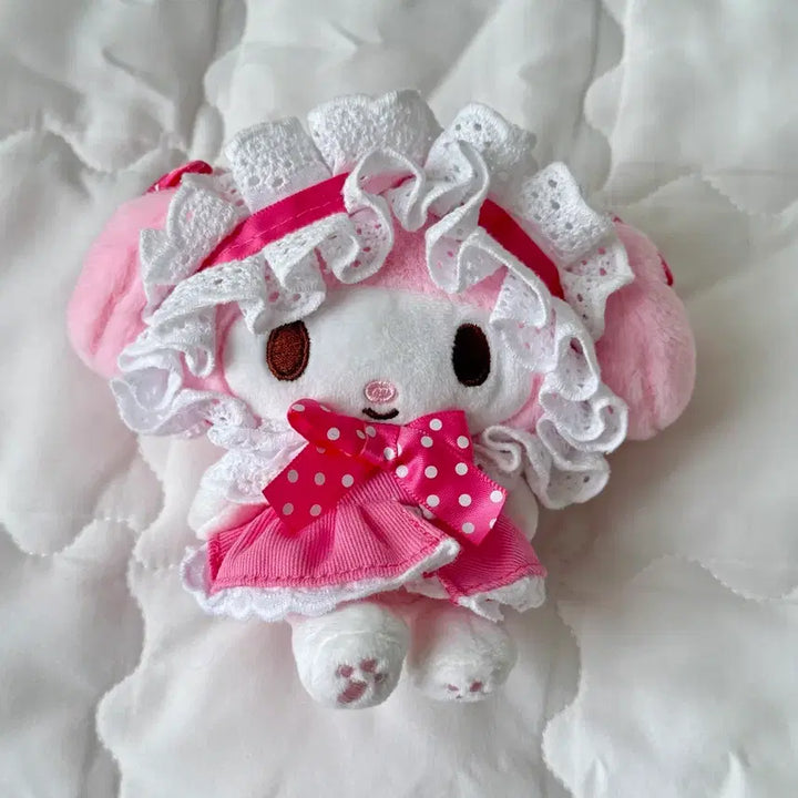 [BUNJANG] Sanrio My Melody Sweet Lolita Dress Mascot Plush Doll / 산리오 스위트 로리타 드레스 마이멜로디 마스코트인형