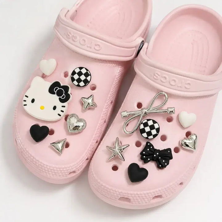 [BUNJANG] Hello Kitty GIBBITZ 15P Set (Black &amp; White) / 키티 지비츠 15개(블랙&amp;화이트)