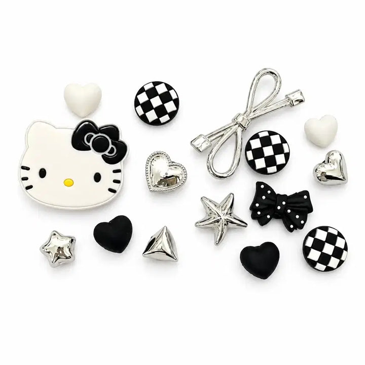 [BUNJANG] Hello Kitty GIBBITZ 15P Set (Black &amp; White) / 키티 지비츠 15개(블랙&amp;화이트)