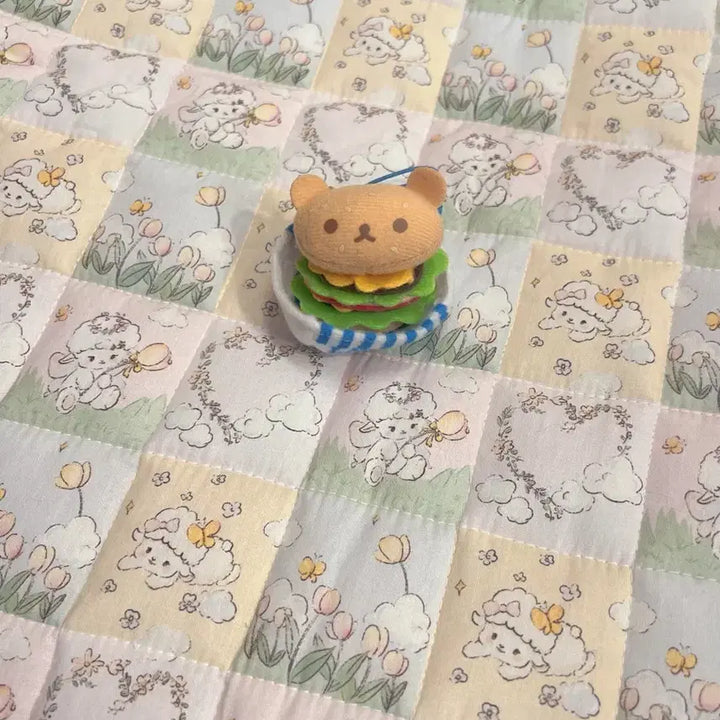 [BUNJANG] San-X Rilakkuma Lawson Collaboration Hamburger Plush Keychain / 산엑스 햄버거 리락쿠마 로손 콜라보 인형 키링