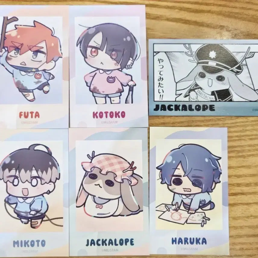 [BUNJANG] Milgram MiniGrams Kindergarten Illustration Cards Bundle Set (Mikoto, Fuuta, Haruka, Kotoko, Jackalope) / milgram 밀그램 미니그램 유치원 일러스트 카드 미코토 후우타 하루카 코토코 잭카로프 일괄
