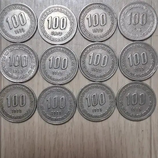 [BUNJANG] 1973 100 Won Coin Collection (12 Coins) / 100원 동전 1973년 12개