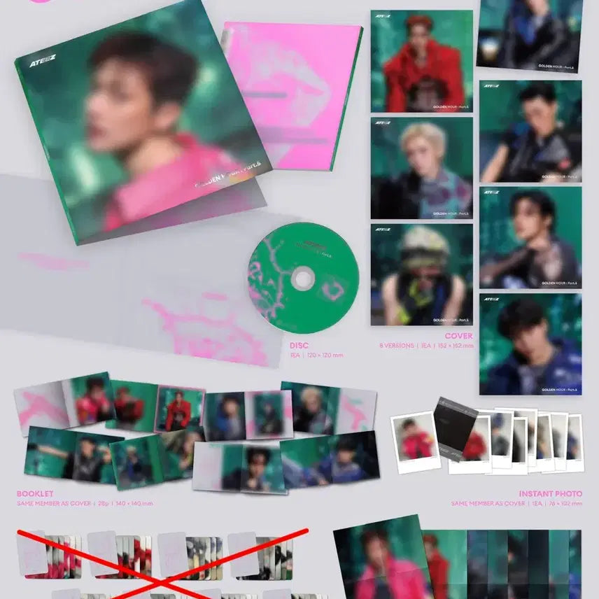 [BUNJANG] ATEEZ San Golden Hour: Part 5 Digipack Full Set (Excluding Photocard) / 에이티즈 산 골든아워5 디지팩 포카 제외 풀구성