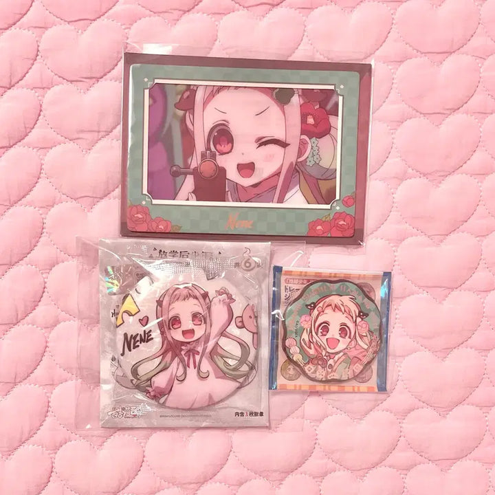 [BUNJANG] Jibaku Shonen Hanako-kun Yashiro Nene Can Badge &amp; Card Set / 지박소년 하나코군 지하군 야시로 네네 캔뱃지 카드