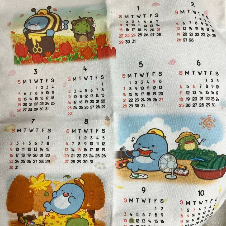 [BUNJANG]  잠뜰 (Jamtteul) Pixelly 2023 Fabric Calendar / 잠뜰 공룡 2023 패브릭 달력 팔아요