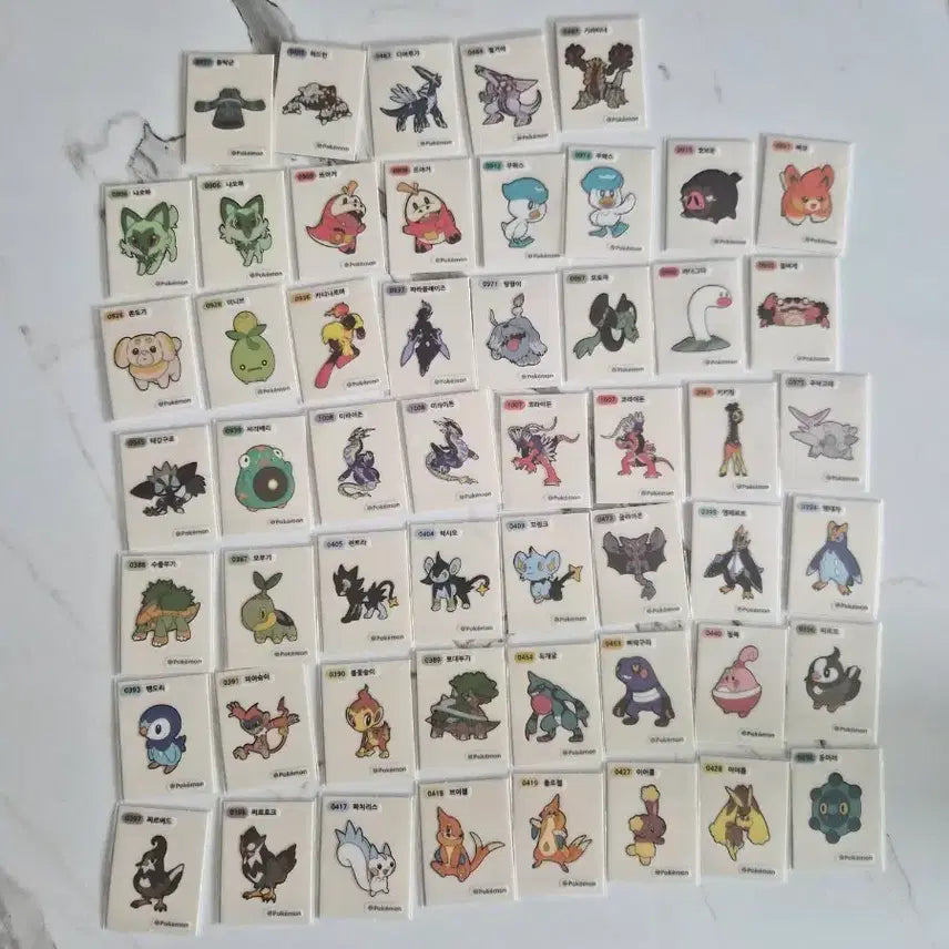 [BUNJANG] Pokemon Stickers (Gen 4 &amp; 5, 53 Types) &amp; Dragon Ball Stickers (65 Types) Bundle Set / 포켓몬 띠부씰 4,9세대53종과드래곤볼빵에나온드래곤볼씰65종일괄판매합니다
