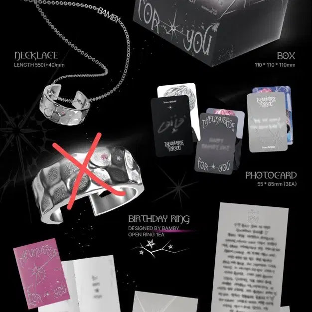 [BUNJANG] Bambi 2026 Birthday Kit (Excluding Ring) Necklace and Photocard Set / 밤비 생일키트 (반지 제외)