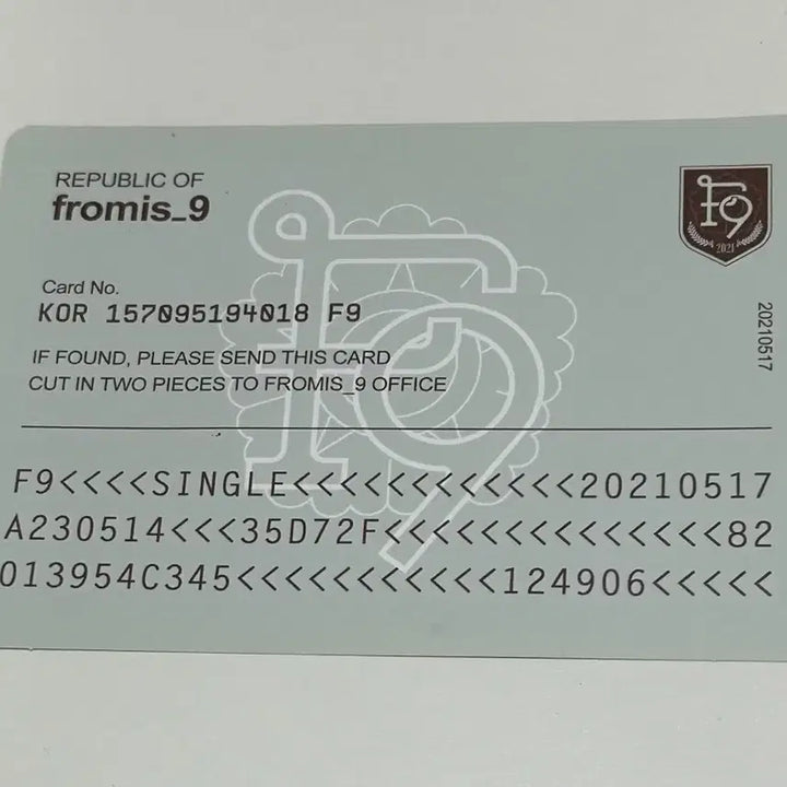 [BUNJANG] fromis_9 Jiheon ID Card Photocard / 프로미스나인 백지헌 아이디카드 포카