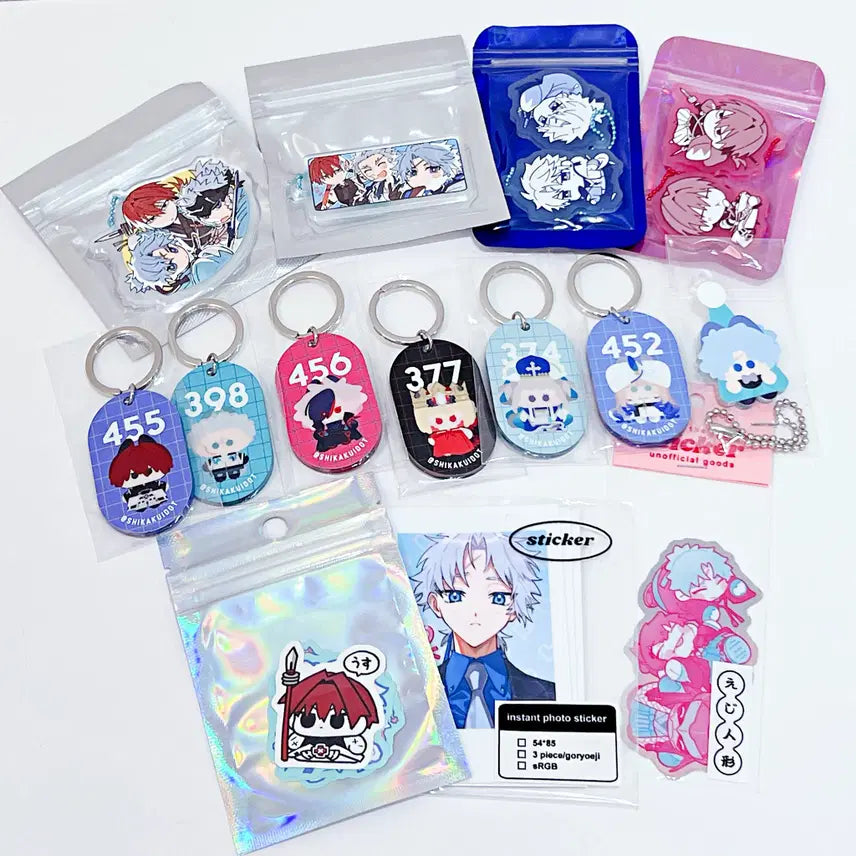 [BUNJANG] Fate/Grand Order (FGO) Shinsengumi Character Keyring &amp; Sticker Set / FGO 페그오 페이트 신선조 토도 신파치 하라다 콘도 네모 노아 키링 스티커 비공식 굿즈