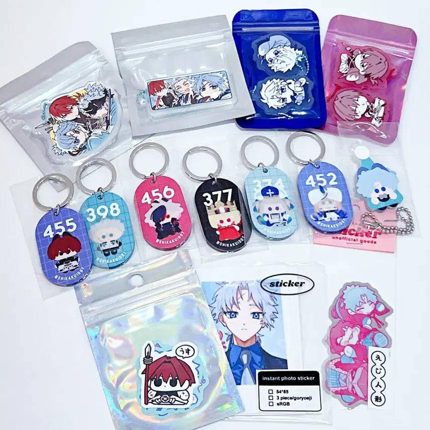 [BUNJANG] Fate/Grand Order (FGO) Shinsengumi Character Keyring &amp; Sticker Set / FGO 페그오 페이트 신선조 토도 신파치 하라다 콘도 네모 노아 키링 스티커 비공식 굿즈