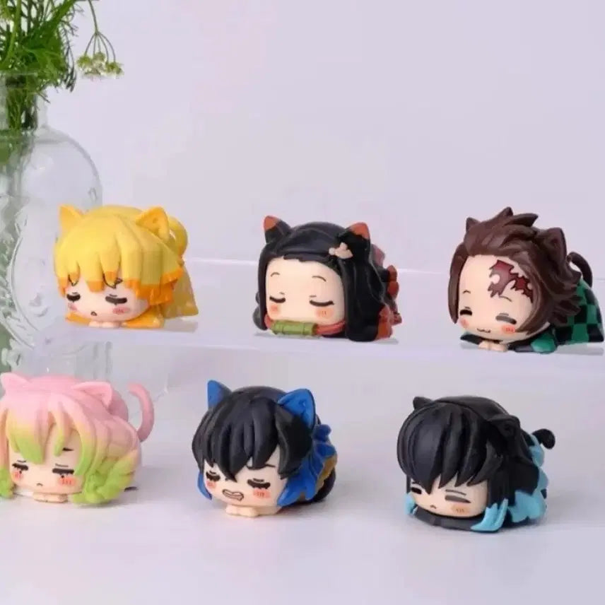 [BUNJANG] Demon Slayer Cat Mode Figure Set (6 Types, Sealed) / 귀멸의칼날 피규어 고양이 모드 미개봉 6종 세트로 일괄 판매합니다.