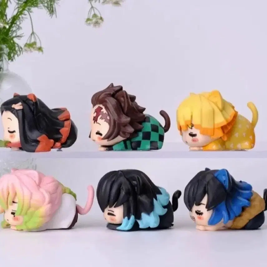 [BUNJANG] Demon Slayer Cat Mode Figure Set (6 Types, Sealed) / 귀멸의칼날 피규어 고양이 모드 미개봉 6종 세트로 일괄 판매합니다.