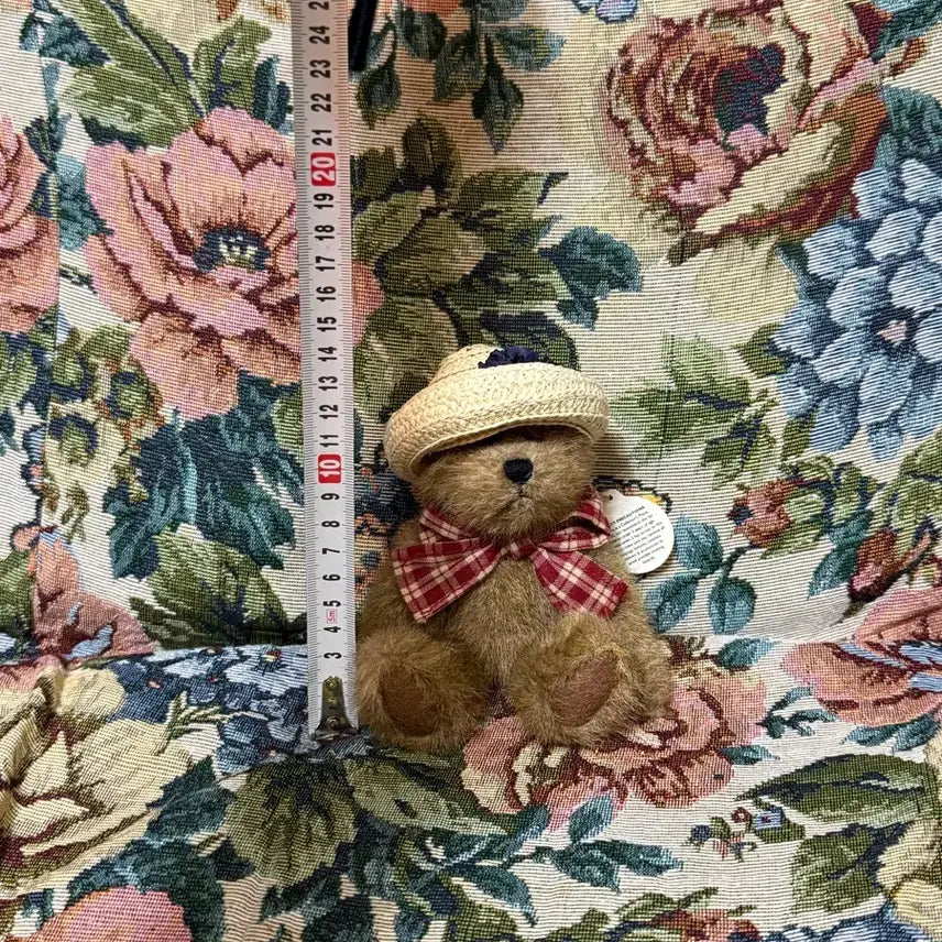 [BUNJANG] Boys Bear Straw Hat Mini Plush / 보이즈 베어 곰인형 밀짚 미니