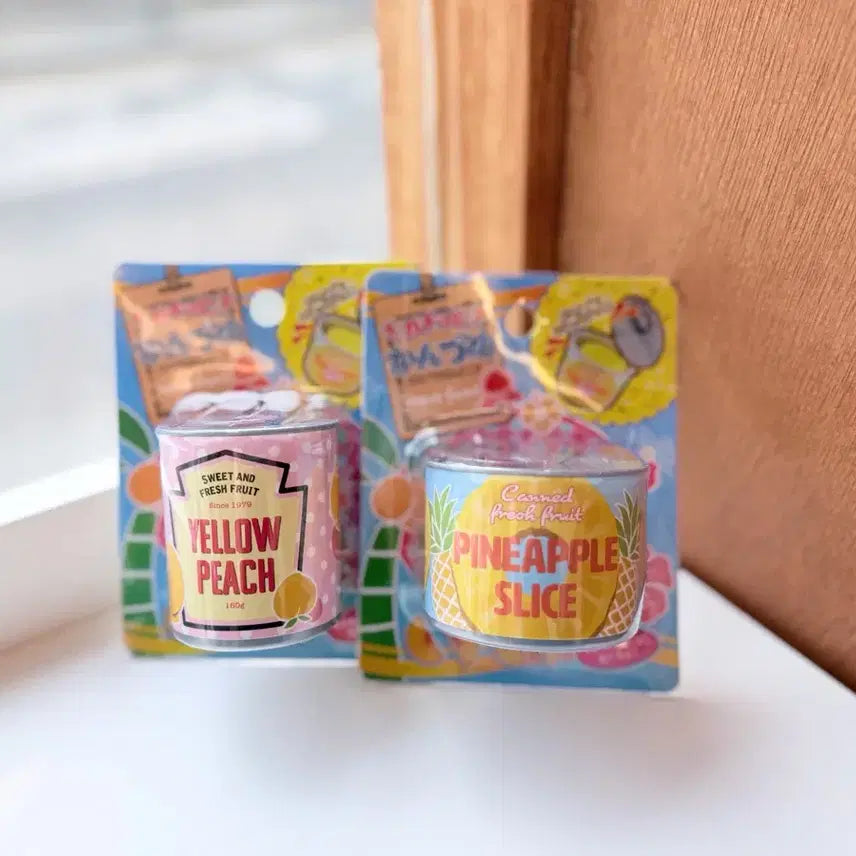 [BUNJANG] Japanese Pineapple and Peach Canned Fruit Toy Set / 일본 귀요미 파인애플, 복숭아 통조림 장난감 2종 세트
