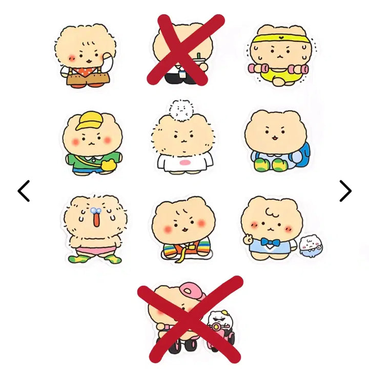 [BUNJANG] Mang-geureojin-gom (Crumpled Bear) Decor Sticker Pack &