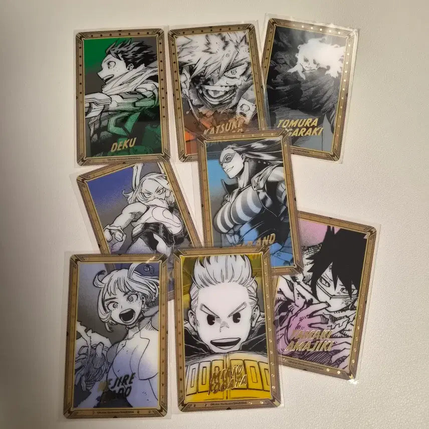[BUNJANG] My Hero Academia Bakugo Midoriya Original Drawing Exhibition Gold Foil Clear Card Set / 히로아카 나히아 바쿠고미도리야 원화전 금박호일 클리어카드 일괄
