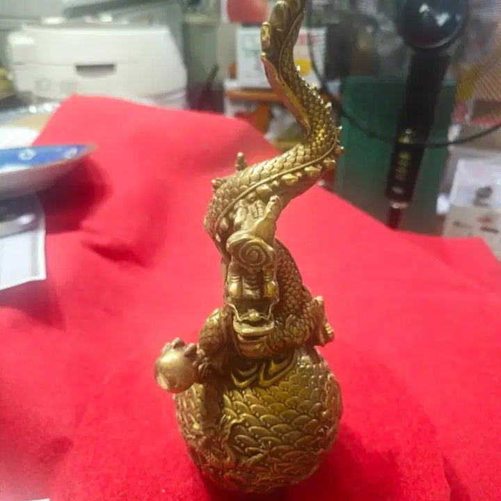 [BUNJANG] Qianlong Period Marked Large Brass Dragon Sculpture (Height 30cm) / [명품 엔틱] 건륭년제 낙관 대형 황동 용 조각상 (높이 30cm, 1.7kg)