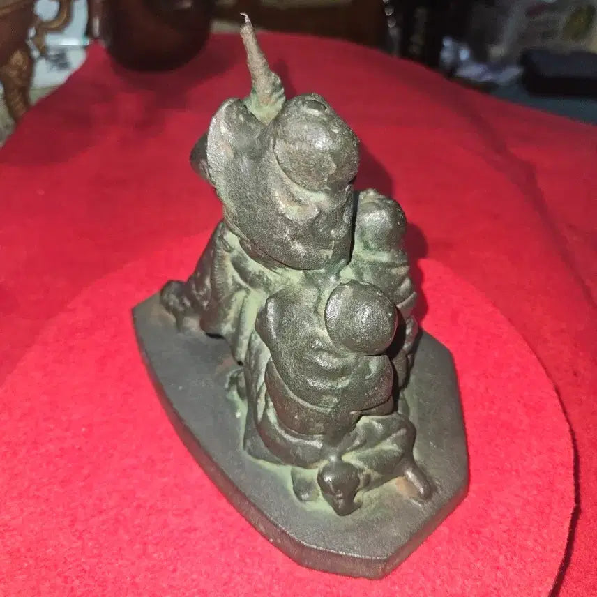[BUNJANG] 1944 Japan Commemorative Cast Iron Firefighter Statue / [희귀] 1944년 일본 빈티지 근속 기념 소방관 무쇠 조각상