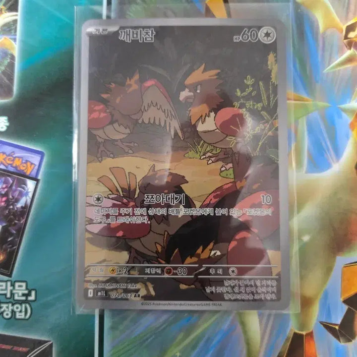 [BUNJANG] Pokemon Card Fletchling AR 074/063 / 포켓몬 카드 깨비참 074/063 AR