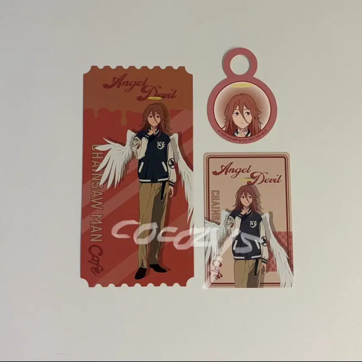 [BUNJANG] Chainsaw Man Angel Devil Original Ticket, Straw Pick, and Menu Special Card Bundle Set / [일괄] 체인소맨 카페 특전 천사 천사의악마 오리지널티켓 스트로우픽 카드