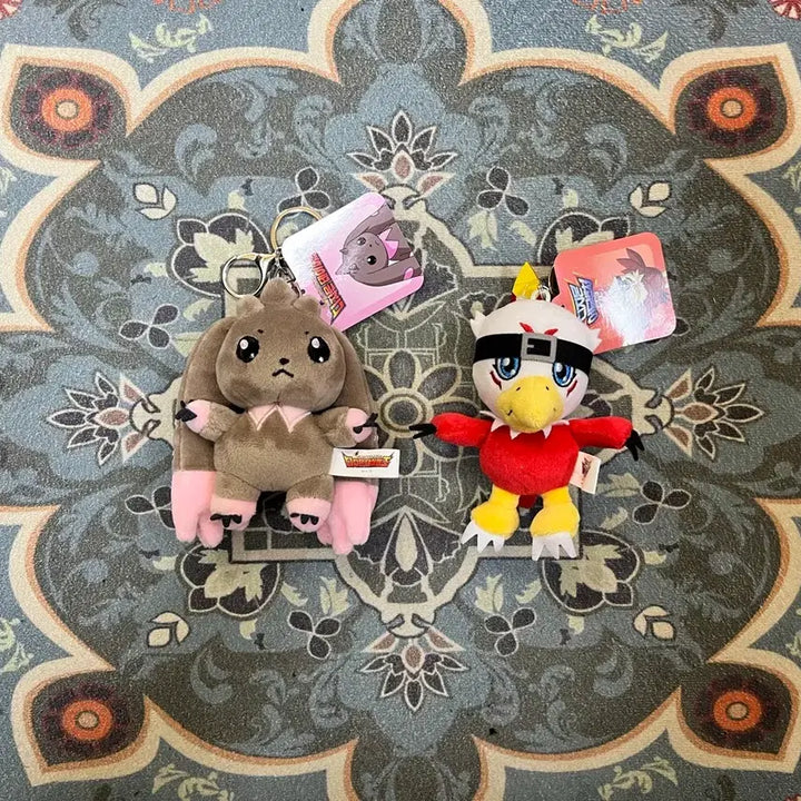 [BUNJANG] Digimon Lopmon &amp; Hawkmon 8cm Plush Keychain Set (New) / 1+1디지몬_로프몬,호크몬 8cm 인형 키링 세트 새상품
