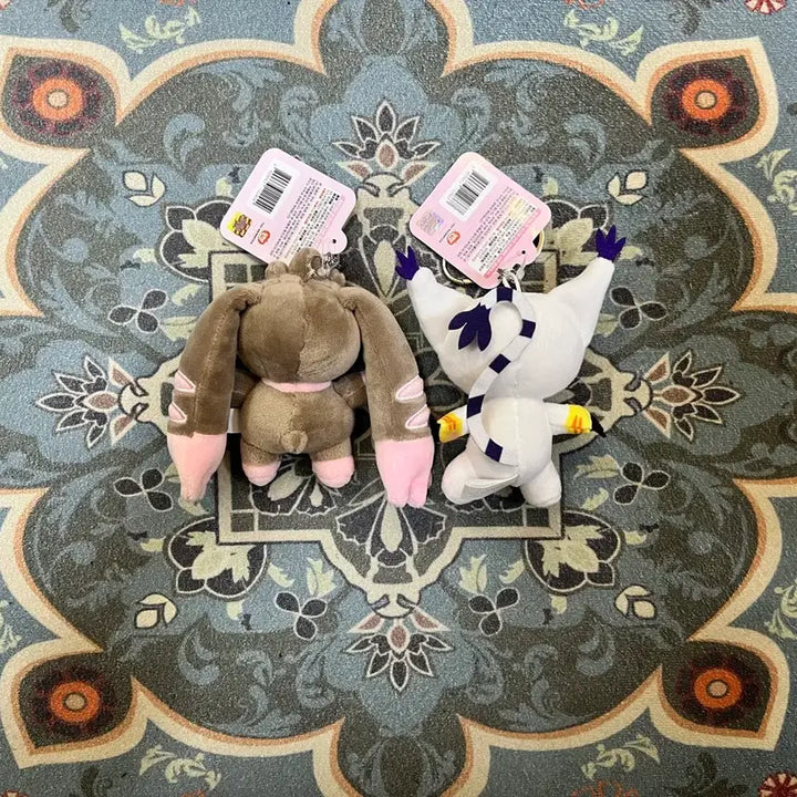 [BUNJANG] Digimon Lopmon &amp; Gatomon 8cm Plush Keychain Set / 1+1디지몬_로프몬 가트몬 8cm 인형 키링 세트 새상품