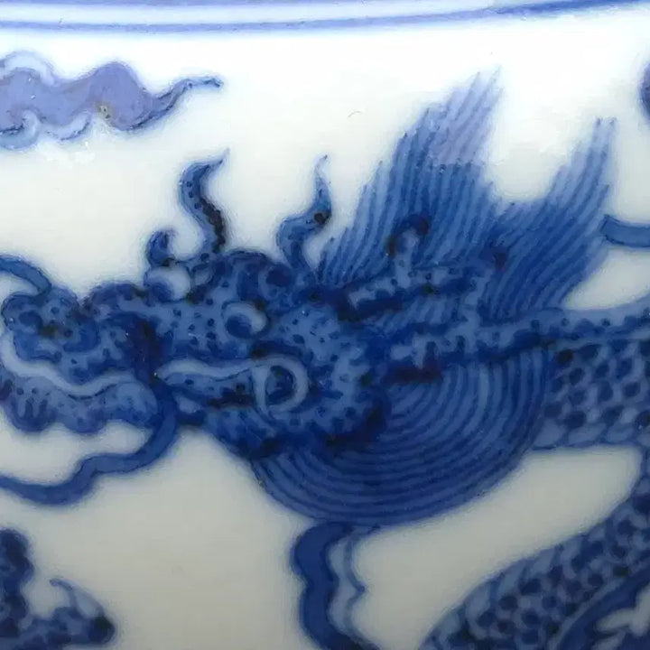 [BUNJANG] Blue and White Porcelain Tea Caddy with Dragon Motif / 중국도자기 청화 운용문 차호