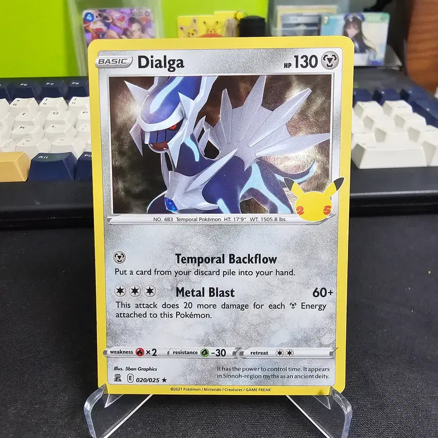 [BUNJANG] Pokemon Card North American Edition 25th Anniversary Dialga Half Illustration Holo Card / 포켓몬카드 북미판(영판) 25주년 디아루가 하프일러 홀로 카드