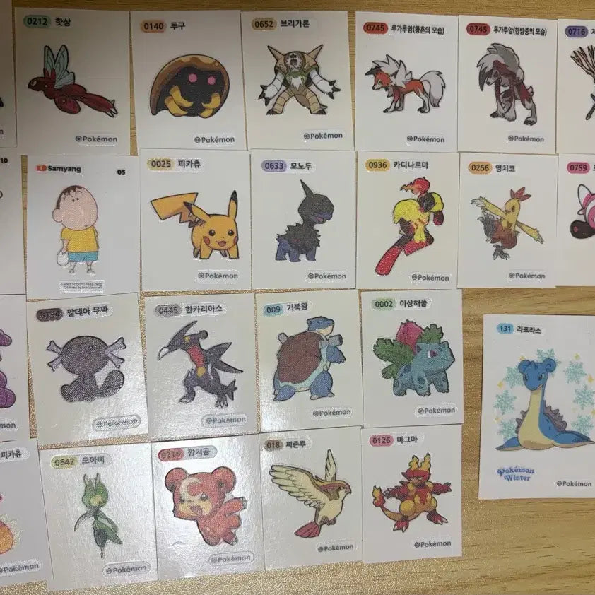 [BUNJANG] Pokemon &amp; Crayon Shin-chan Stickers Bundle Set / 포켓몬 띠부실/짱구 일괄