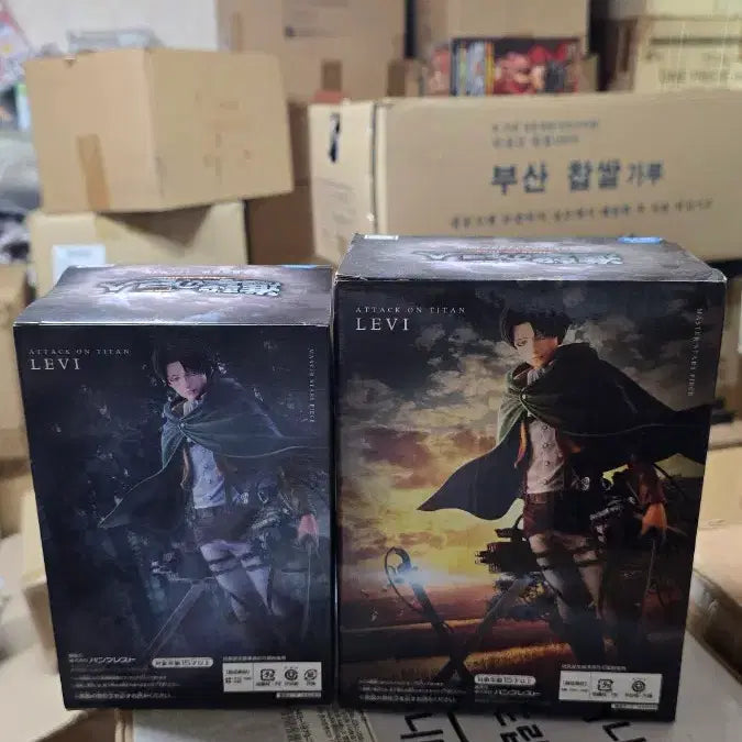 [BUNJANG] Attack on Titan Levi &amp; Vertical Maneuvering Equipment Figure Set (2 Types, Unsealed) / (번장최저가)미개봉새상품 진격의 거인 피규어 2종 (리바이/입체기동장치)
