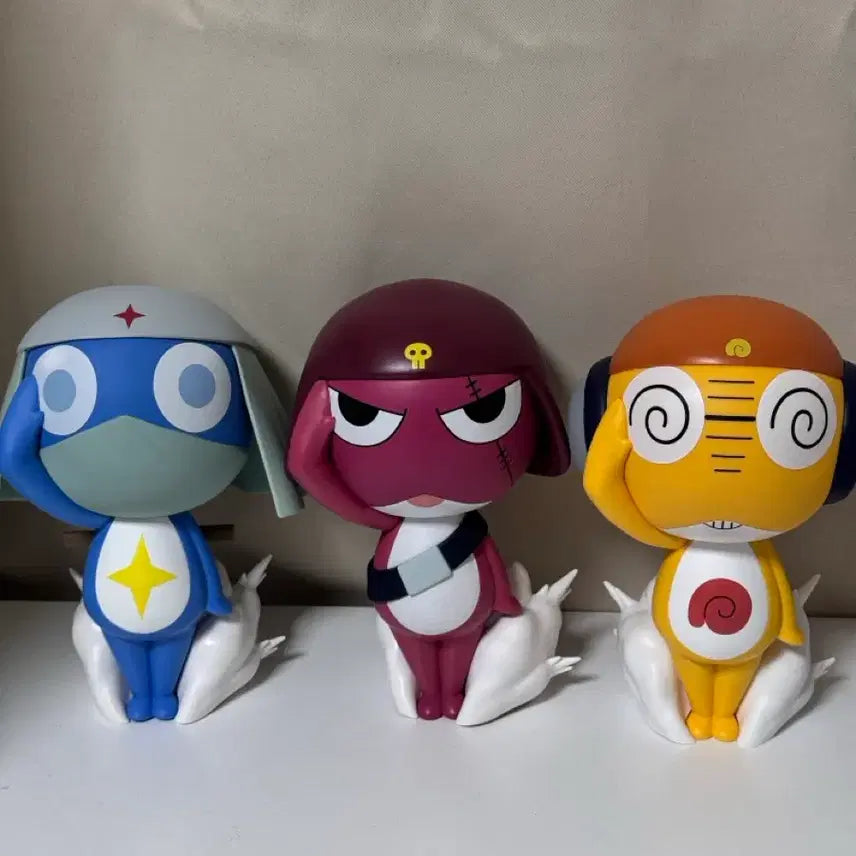 [BUNJANG] Bandai Keroro Soldier Gero-ro, Dororo, Kururu Sofubi Figures 3-Set / 택포8) 케로로 반다이 기로로 도로로 쿠루루 소프비피규어 3종세트