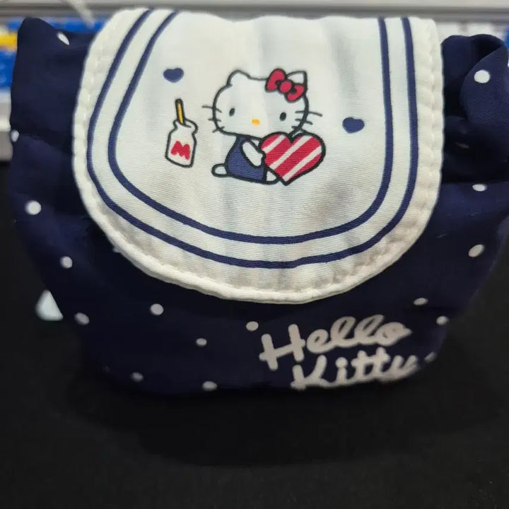 [BUNJANG] Hello Kitty Navy Polka Dot Pouch (New) / 헬로키티 네이비 물방울 파우치(새상품)