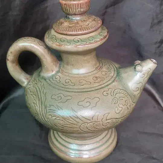 [BUNJANG] Song Dynasty Celadon Vase with Phoenix and Cloud Motif / 월요청자봉황문주자