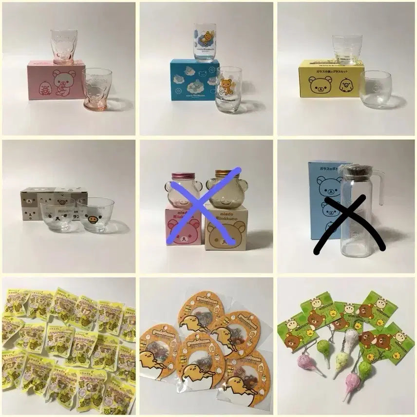 [BUNJANG] Classic Rilakkuma &amp; Gudetama Kitchenware, Stickers, Stamps Collection / 고전 리락쿠마&amp;구데타마 식기,스티커,도장 모음입니당