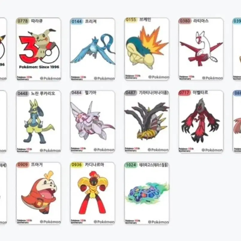 [BUNJANG] Pokemon 30th Anniversary Seal Collection / 포켓몬 30주년 띠부씰 교환&amp;판매