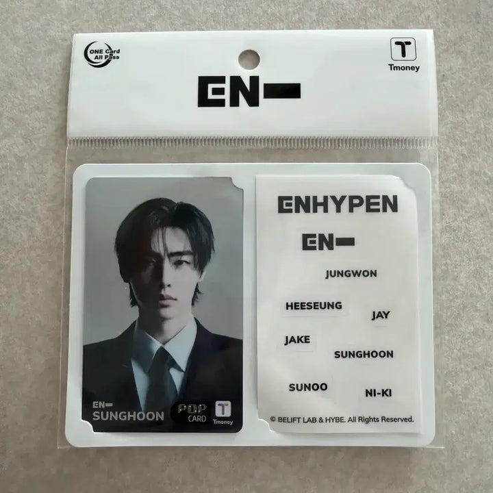 [BUNJANG] ENHYPEN Sunghoon T-Money Transportation Card Sealed / 엔하이픈 박성훈 티머니 교통카드 미개봉