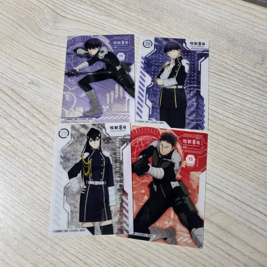 [BUNJANG] Kaiju No. 8 Bundle Set 4 Clear Cards - Hoshina, Kafka, Mina / (일괄) 괴수 8호 클리어 카드 4장 일괄 호시나 카프카 미나