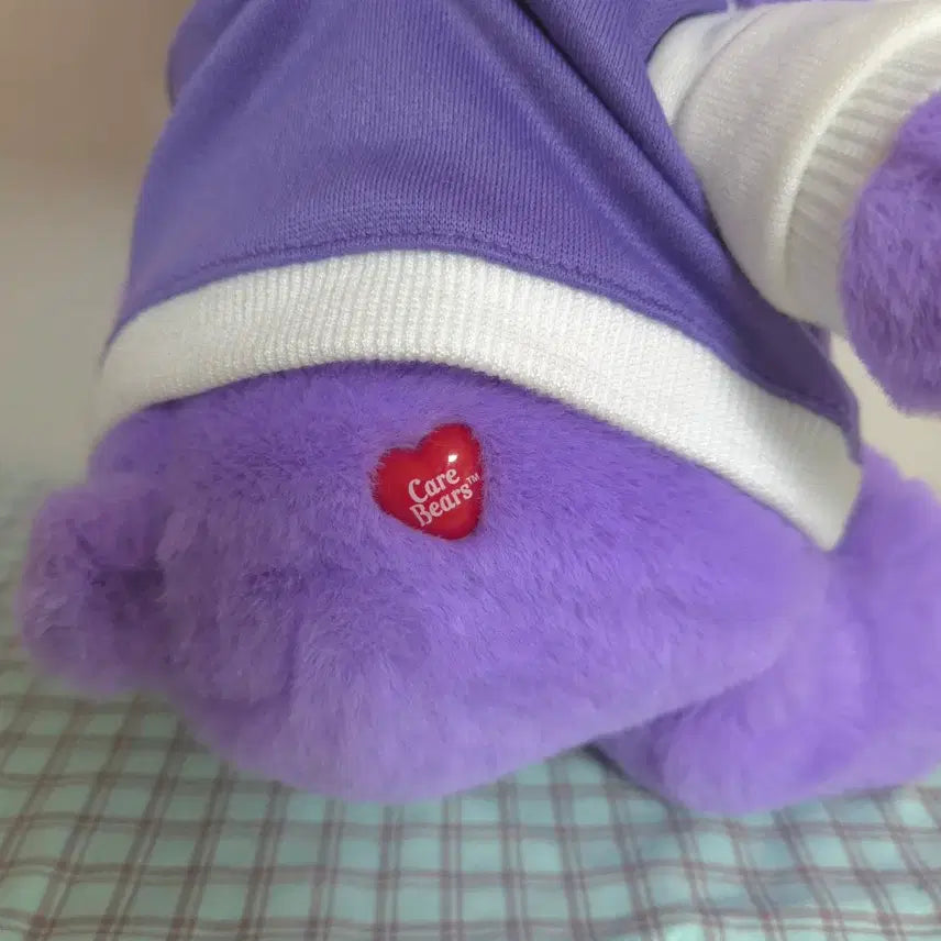 [BUNJANG] Care Bears Purple Baseball Jacket Teddy Bear M / 케어베어 보라 퍼플 야구점퍼 곰 인형 M
