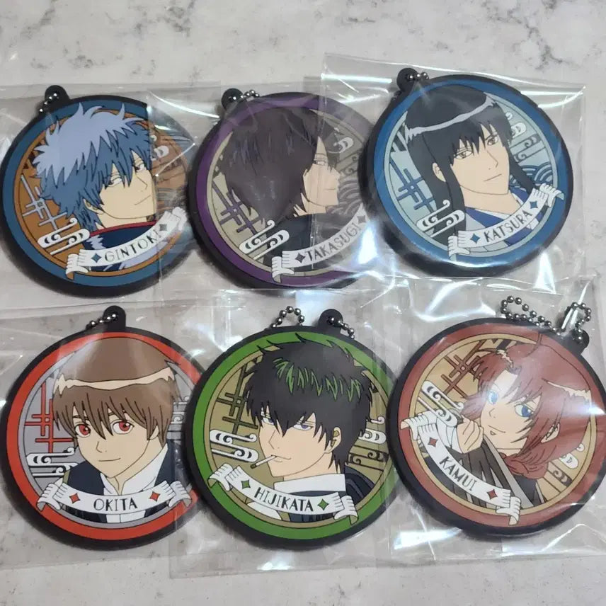 [BUNJANG] Gintama 20th Anniversary Ichiban Kuji G Prize Rubber Strap Set / 은혼 20주년 이치방쿠지 제일복권 g상 러버스트랩 6종 일괄 긴토키 히지카타