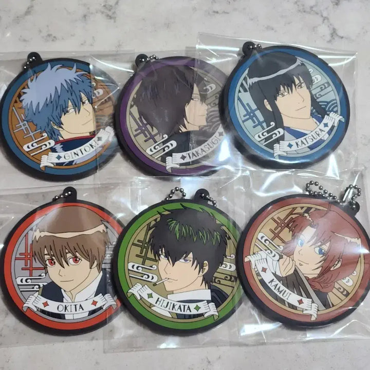 [BUNJANG] Gintama 20th Anniversary Ichiban Kuji G Prize Rubber Strap Set / 은혼 20주년 이치방쿠지 제일복권 g상 러버스트랩 6종 일괄 긴토키 히지카타
