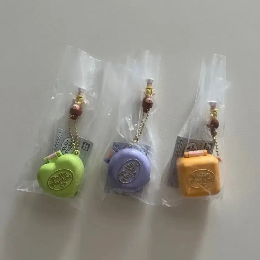 [BUNJANG] Bandai Polly Pocket Mini Charm Keychain Series 2 Gacha Set of 3 / 일본 반다이 BANDAI 폴리포켓 미니챰 키링 2탄 가챠가챠 3종 셋트